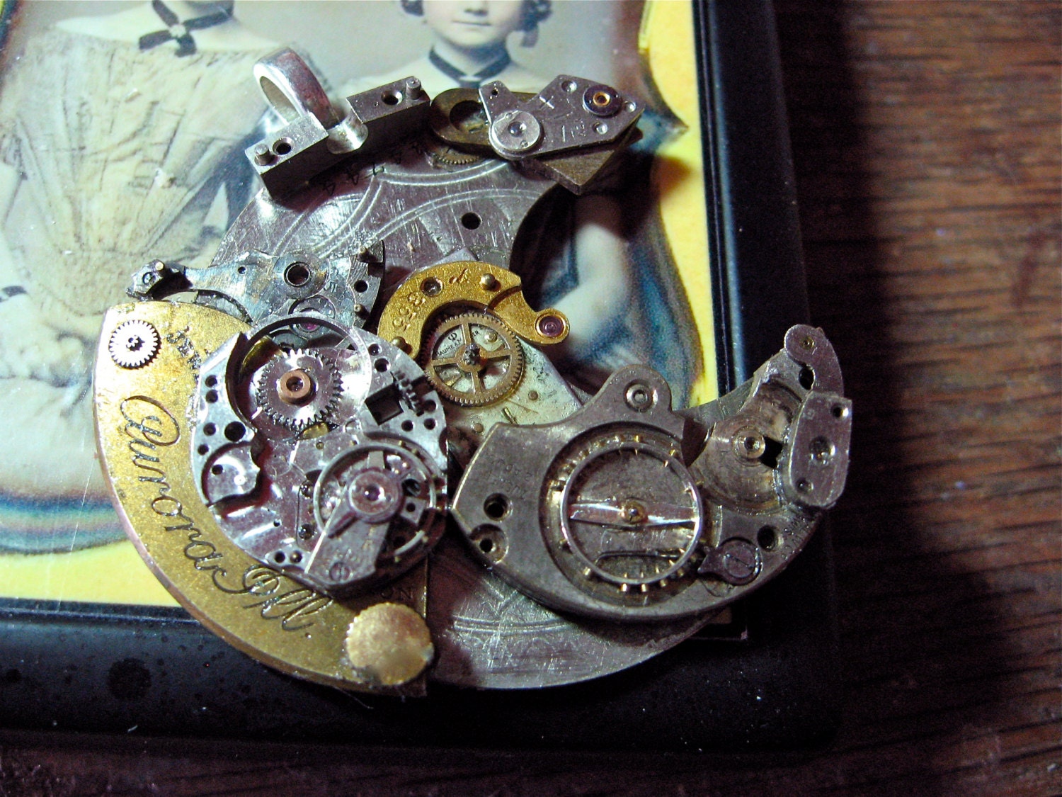 Mechanical Moon Steampunk Pendant
