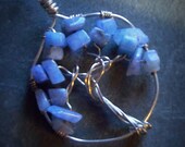 Artisan Wire Wrapped Blue Quartz Tree of Life Pendant Necklace