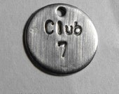 Reserved for Meghan H - CIRCLE 7/16 inch nickel  Metal Jewelry Tags stamped brand letters designer shop name - 7 tags