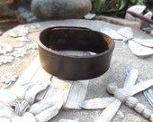 Dark Brown Leather Bracelet Cuff Blank 1" wide