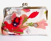 Clutch Frame Kisslock Purse Silk Lined Watercolor Flower Bridesmaid Bride Wedding Gifts Preppy Prep Floral Flower Bridal