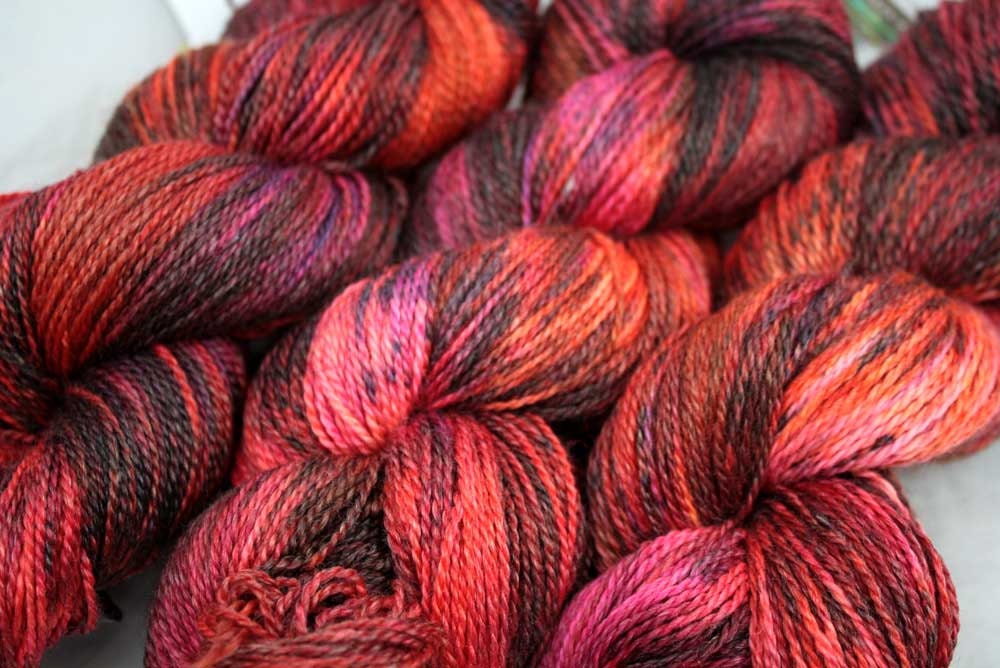 Limited Edition Hand Painted SW Merino/SeaCell Sock Yarn - Hot Damned