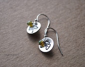 GINKGO all sterling silver and green moss agate drop earrings by srgoddess