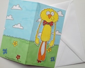 Spring friends bookmark card chick