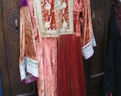 Gorgeous heavy velvet Rajastan-ish velvet brocade dress with fabulous swing-dance skirt