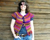 FRENCH VERSION Crochet pattern Pdf-  Dancing poppies cardigan - Women's sizes xs to xl