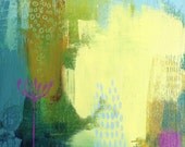 Sun Shower, Abstract acrylic painting, original affordable artwork, 11x14 inches on stretched canvas