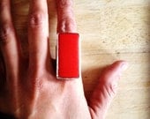 MAY SALE knock on wood rings - red bamboo