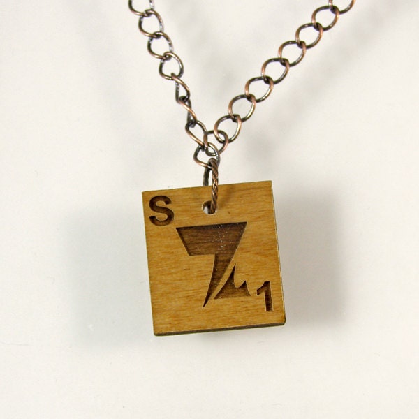 Klingon Scrabble Letter S Necklace