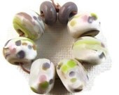 8 Fun Spring Colored Lampwork Beads SRAF34