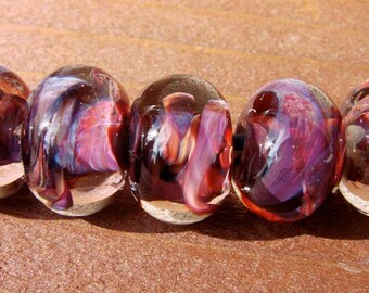 5 Encased Reduction Frit Lampwork Beads