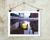 Urban toy yellow fish "Fishy Fishy" 8x10 fine art photographic print, fish, yellow, orange, urban, swim, cute, kids room, fun
