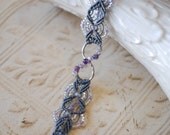 Amethyst Infinity Micro Macrame Bracelet