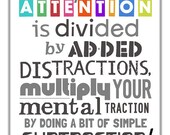 Math Art Print. Typographic Print. Mathematics Art. Classroom Decor. Pay Attention Sign. Math Poster. Gift For Math Teacher Or Math Nerd.