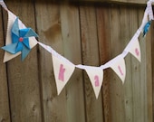 Felt Birthday Banner - Pinwheel Party Decorations - Personalized Bunting