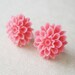 Pink Flower Earrings. Chrysanthemum Flower Earrings. Bright Pink Earrings