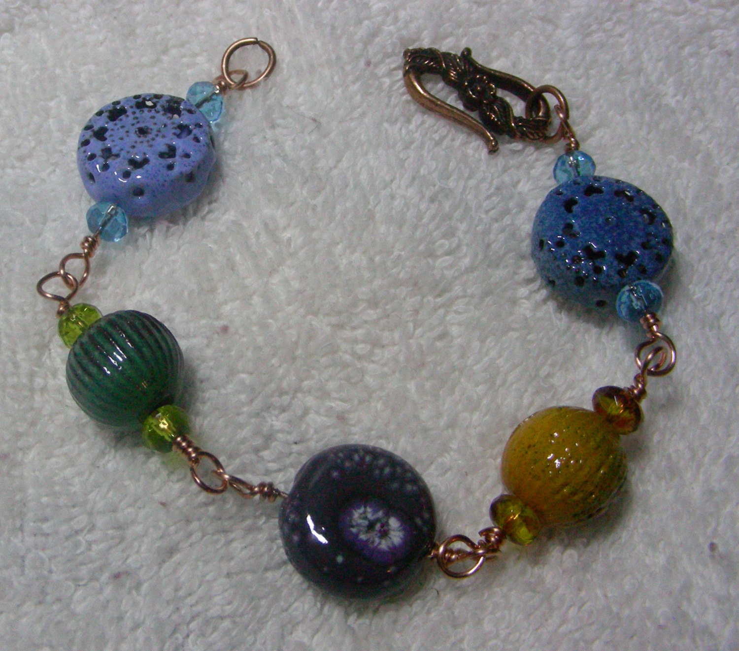 Enamel bead bracelet