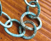Aged Aqua Brass Chain - Patina Artisan Jewelry Component