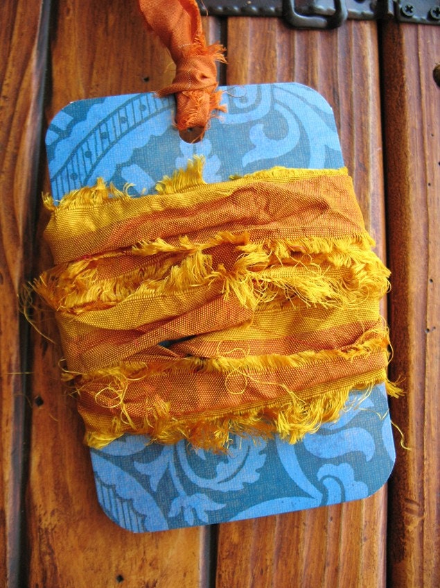 Sunflower Recycled Sari Silk Ribbon - 1 Yard