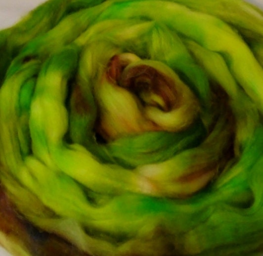 bLIMEY-  Bliss hand dyed merino silk top 2 ozs