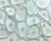 Seafoam Sea Glass - 20 Pre-Drilled Beads And Pendants