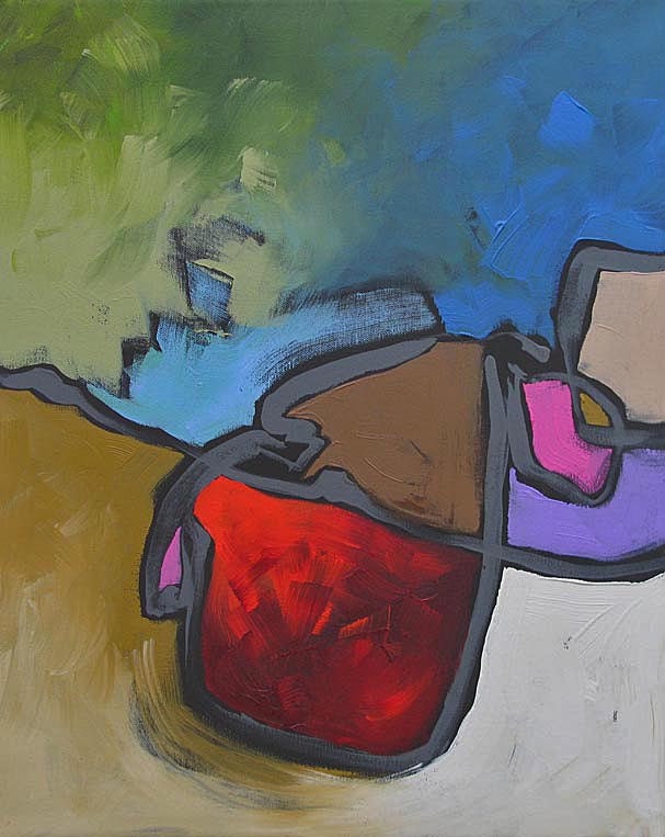 Original Abstract Art Painting Modern Expressionism Bold Acrylic Painting on Canvas by Linda Monfort