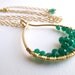 Cascade Green Onyx Necklace in 14 Karat Gold Filled Metal