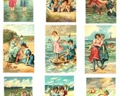 Cotton image sheet of vintage swimmers