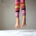 Yoga Leggings Pants with Stripes in Pinks, red, Black and Yellow for Girl sizes 6Months, 12Months, 2, 3, 4, 5, 6