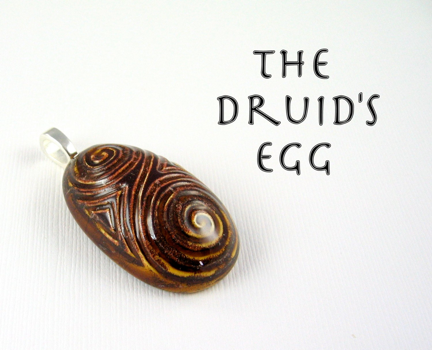 The Celtic Druid's Egg Ceramic Pendant