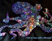 I fell in Love with a Mermaid by El Kraken The Fantastic Bead Mosaics SEAlife Series Octopus