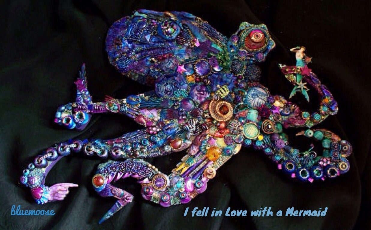 I fell in Love with a Mermaid by El Kraken The Fantastic Bead Mosaics SEAlife Series Octopus