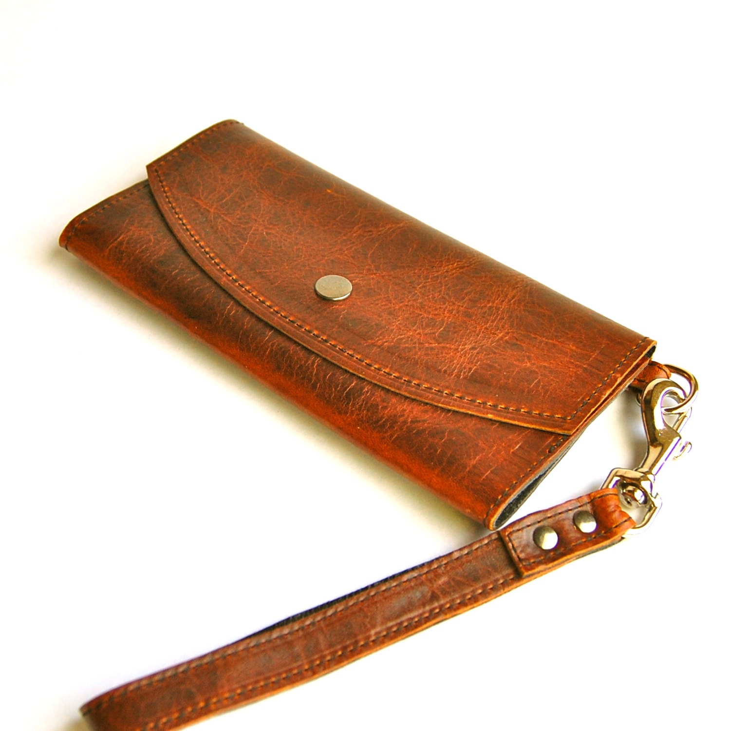 Lady Wallet Waxed Cognac Distressed