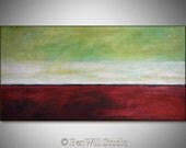 ORIGINAL Large Horizontal Painting Abstract MODERN Wall Art Oil Painting 48x24 - Original Artwork by BenWill