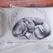 Platypus Pillowcase with Boy, facing Right. White cotton picture bedding.