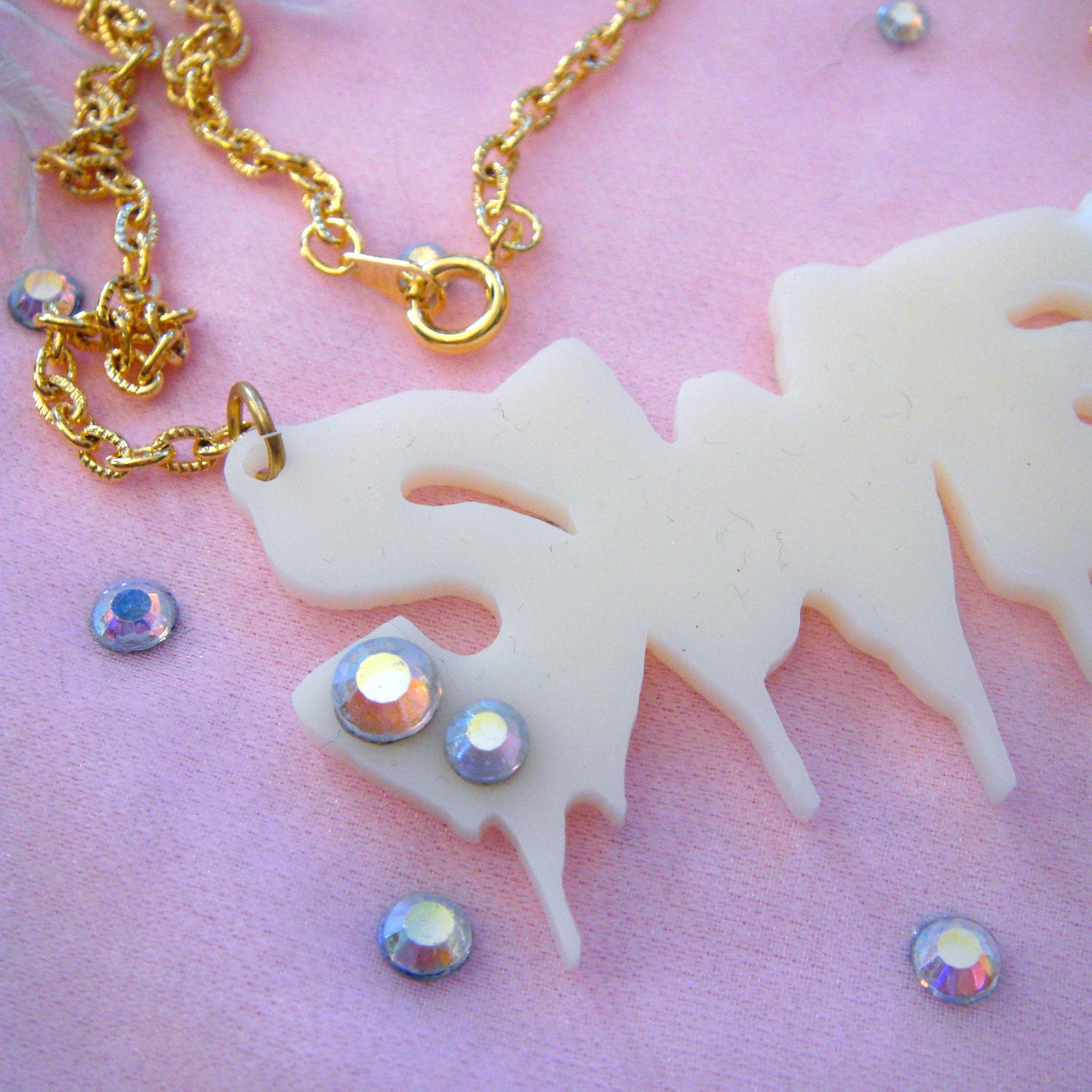 Cream SWEET Acrylic Necklace