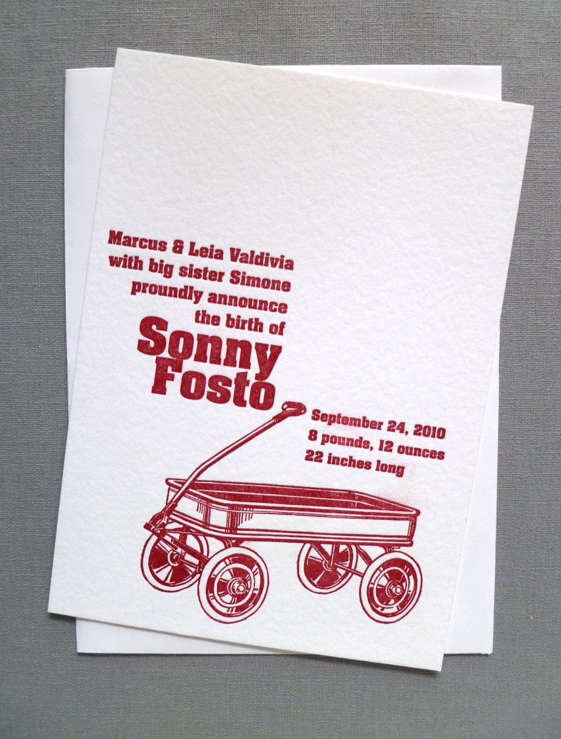 Letterpress Baby Announcement