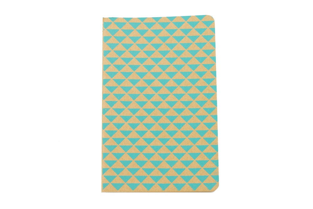 Triangles Notebook Moleskine Pattern Screen Printed Pocket Cahier Geometric Mint