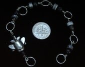 Airplane Row Counter with blackstone, zebra jasper and swarovski crystal - seven loops