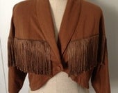 Vintage 80s Brown Fringe Coat