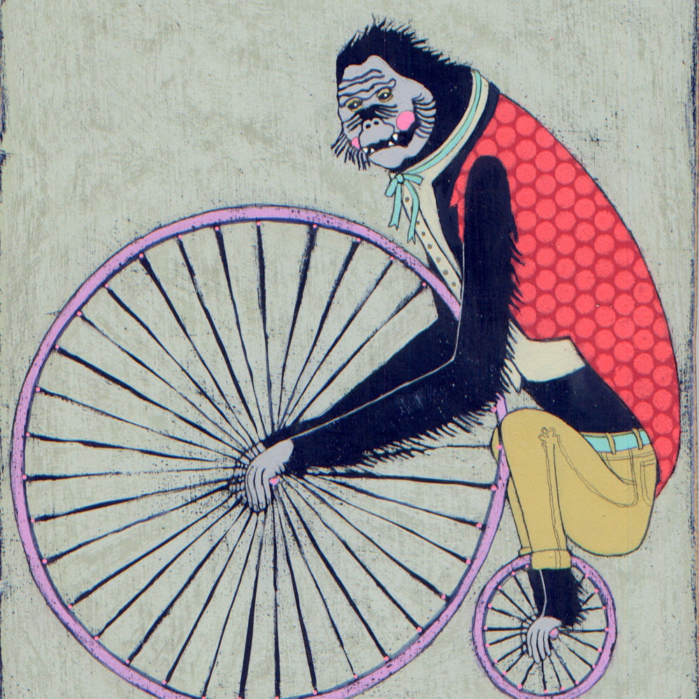 Go Ape - small original art painting