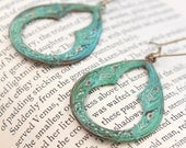 Artisan Natural Brass "Weathered Elegance" Patina Earrings