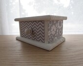 1 Drawer Small Trinket Treasure Box - Grey Monochromatic Patterns