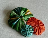 vacation  - silk and cotton yo-yo barrette