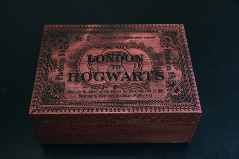 Hogwarts Express Jewelry Box Red Mahogany Stain