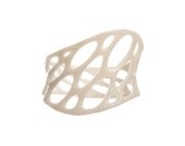1-layer twist ring  (white) 3d-printed nylon plastic ring