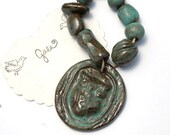 Night Watch / Ceramic Owl Pendant and Bead Set