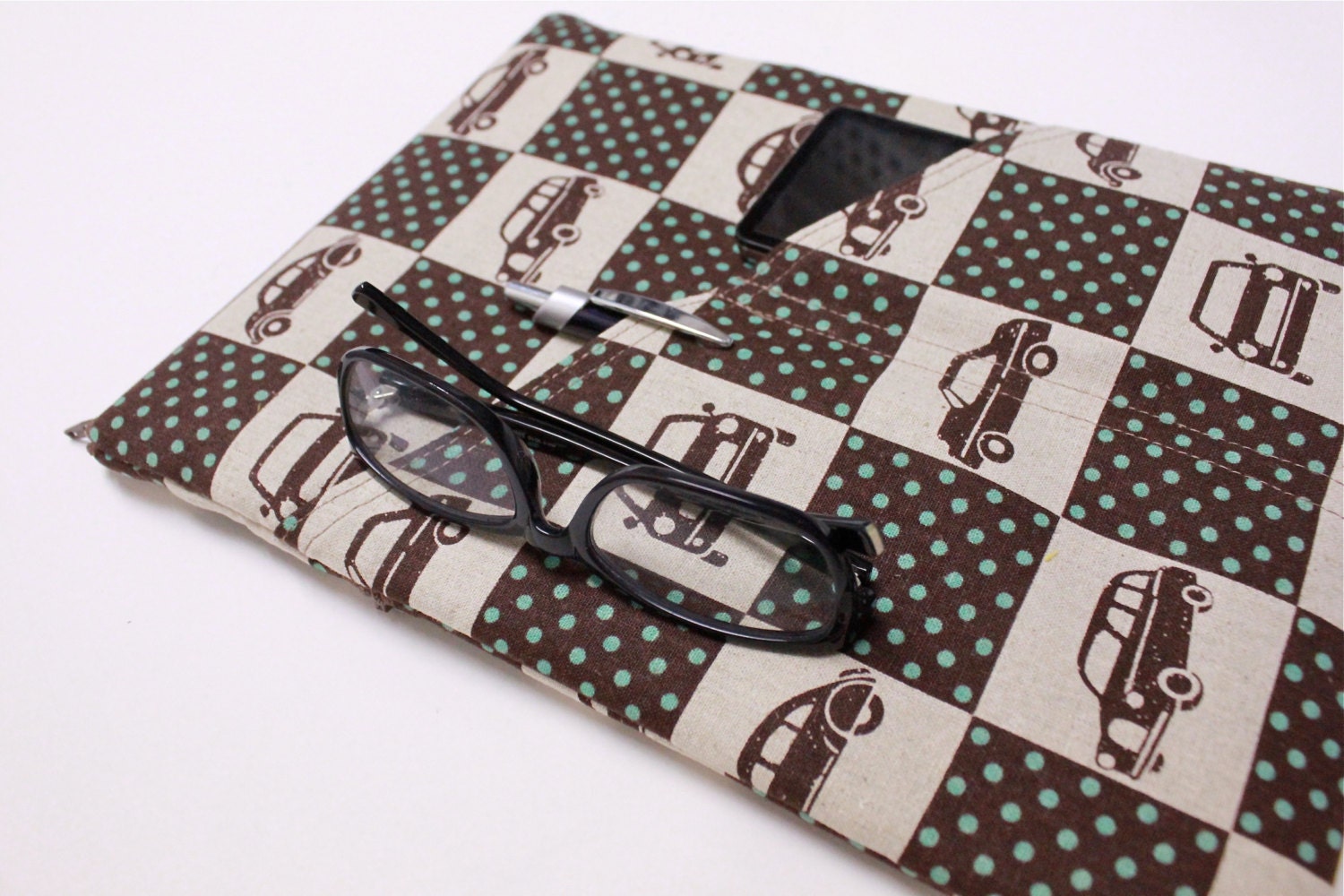 Men's  new iPad 1 or 2 iPad Mini Case Retina Display Tablet Cover  Zipper External Pocket Handmade  - Cool Cars