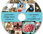 Piddix CD Volume 9 -- 1791 Squares on 49 Printable Collage Sheets -- includes two free bonus sheets