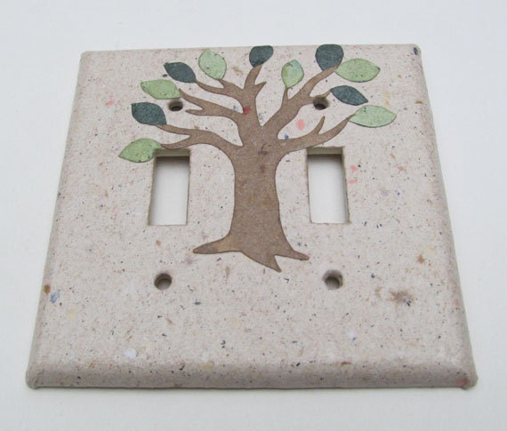 Decorative Tree with Green Leaves Light Switch Plates